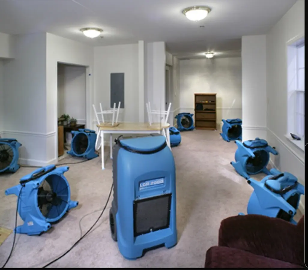 Air movers and dehumidifier setup for Water Extraction & Removal in Lake Bluff